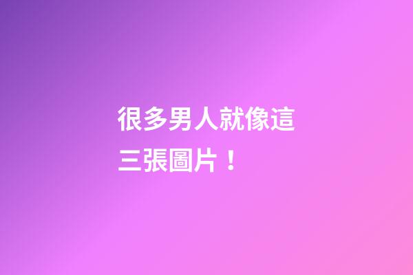 很多男人就像這三張圖片！